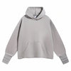 Women's Raw Edge Hem Thumb Holes Hoodie-INNBLAC