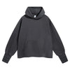 Women's Raw Edge Hem Thumb Holes Hoodie-INNBLAC