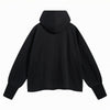 Women's Raw Edge Hem Thumb Holes Hoodie-INNBLAC