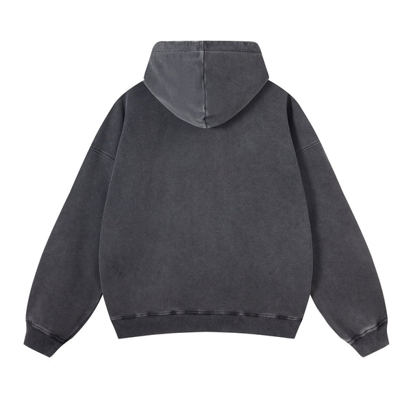 Women's Washed Distressed Thick Hoodie-INNBLAC