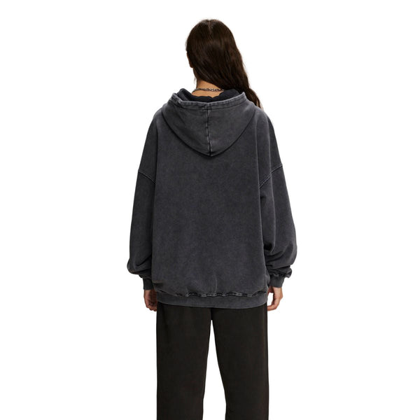 Women's Washed Distressed Thick Hoodie-INNBLAC