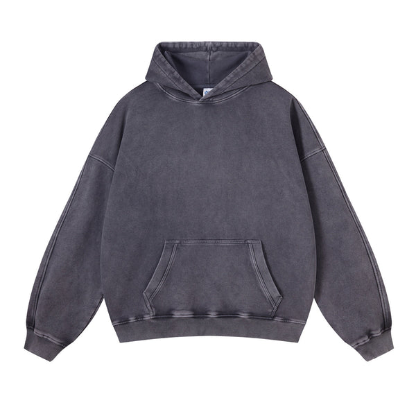 Women's Washed Distressed Thick Hoodie-INNBLAC