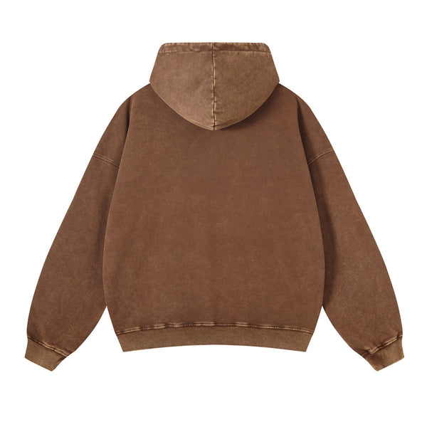 Women's Washed Distressed Thick Hoodie-INNBLAC