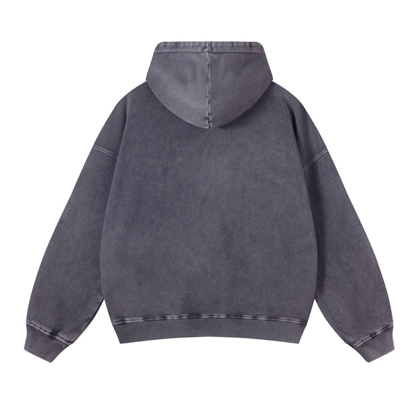 Women's Washed Distressed Thick Hoodie-INNBLAC