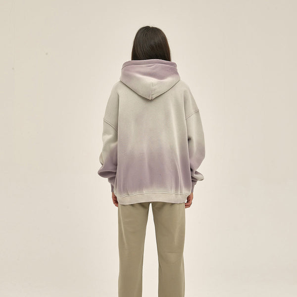 Women's Washed Ripped Kangaroo Pocket Hoodie-INNBLAC
