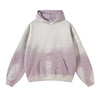 Women's Washed Ripped Kangaroo Pocket Hoodie-INNBLAC