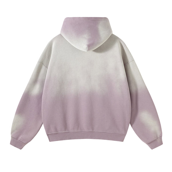 Women's Washed Ripped Kangaroo Pocket Hoodie-INNBLAC