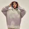 Women's Washed Ripped Kangaroo Pocket Hoodie-INNBLAC
