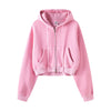 Women's Double Slider Zip Crop Hoodie-41bb0b-16