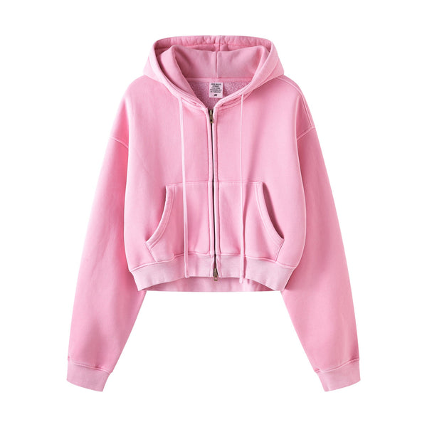 Women's Double Slider Zip Crop Hoodie-41bb0b-16