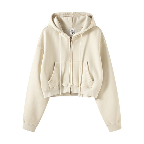 Women's Double Slider Zip Crop Hoodie-41bb0b-16