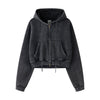 Women's Double Slider Zip Crop Hoodie-41bb0b-16
