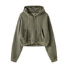 Women's Double Slider Zip Crop Hoodie-41bb0b-16