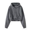 Women's Double Slider Zip Crop Hoodie-41bb0b-16
