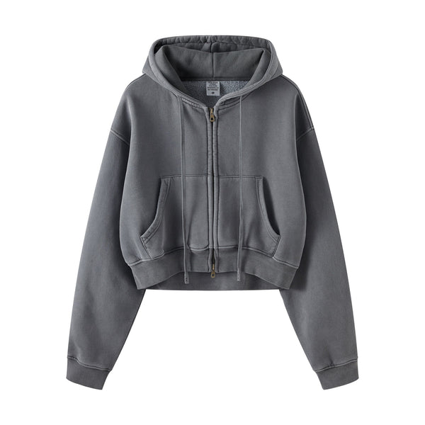 Women's Double Slider Zip Crop Hoodie-41bb0b-16