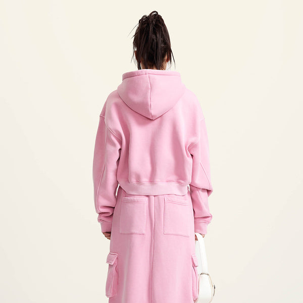 Women's Double Slider Zip Crop Hoodie-41bb0b-16