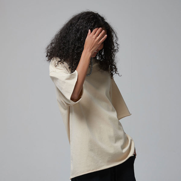 Women's Raw Edge 100 Cotton T Shirt 9oz-INNBLAC