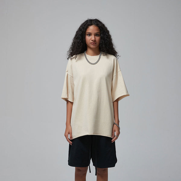 Women's Raw Edge 100 Cotton T Shirt 9oz-INNBLAC