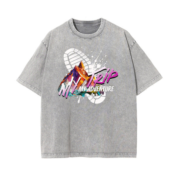 Stone-Washed Street Art Graffiti Graphic Tee