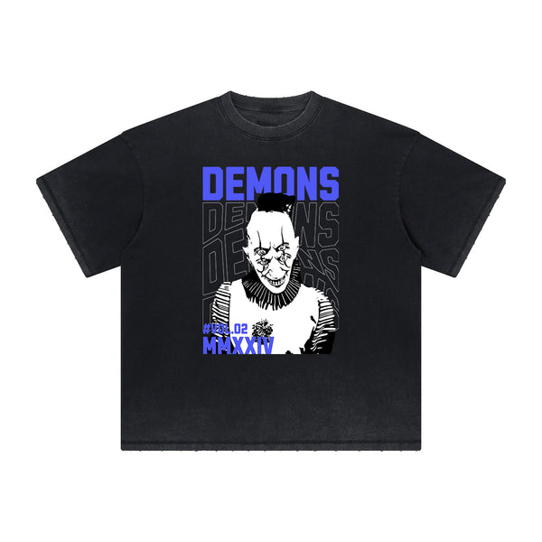 Vintage-Style Frayed Gothic Death Motif Tee