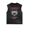Distressed Gothic Death Motif Tank Top