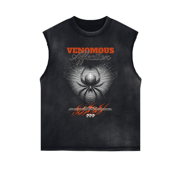 Distressed Gothic Death Motif Tank Top