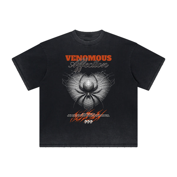 Vintage-Style Frayed Gothic Death Motif Tee