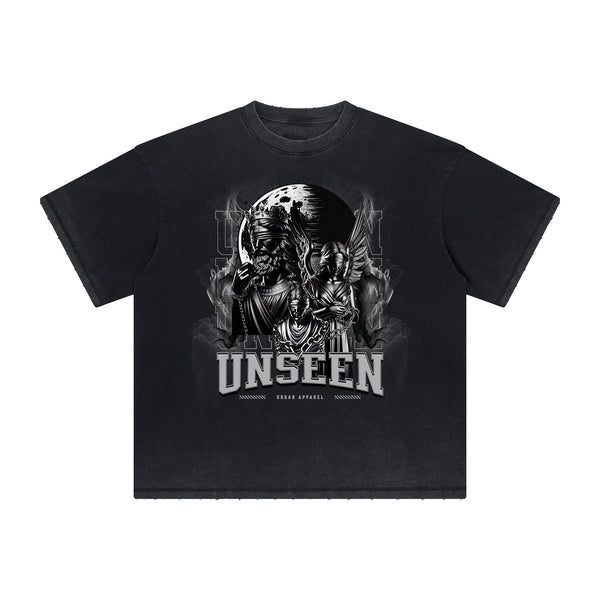 Vintage-Style Frayed Gothic Death Motif Tee