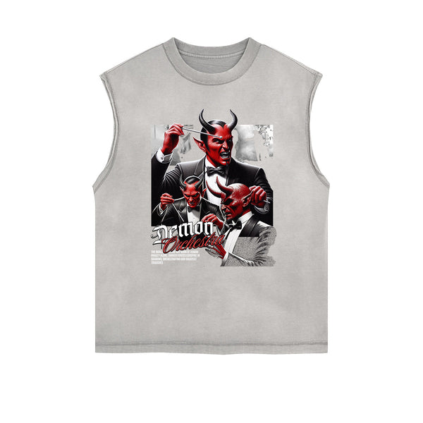 Frayed-Edge Gothic Death Motif Tank