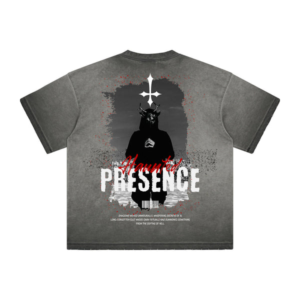 Heavyweight Washed Gothic Death Motif Tee