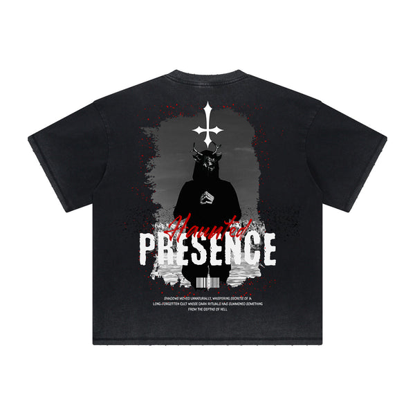 Vintage-Style Frayed Gothic Death Motif Tee