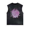 Distressed Gothic Death Motif Tank Top