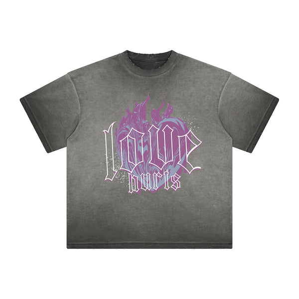 Heavyweight Washed Gothic Death Motif Tee