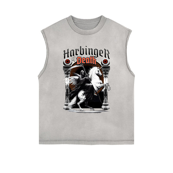 Frayed-Edge Gothic Death Motif Tank