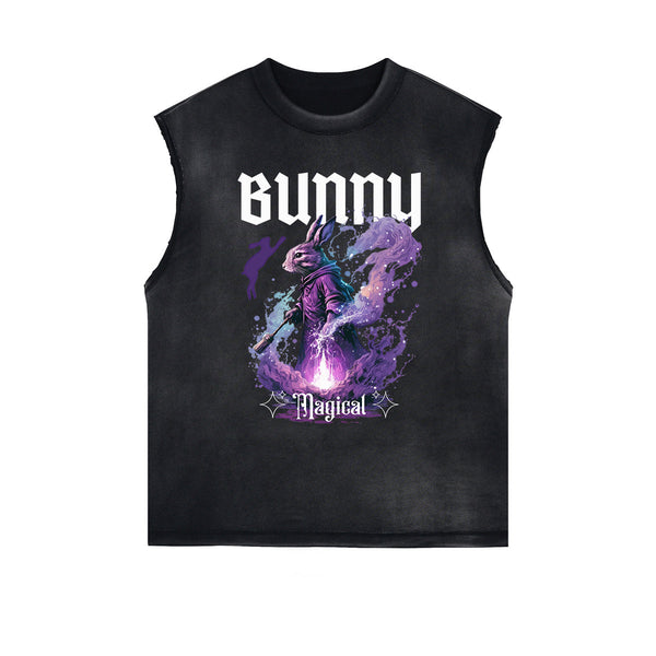 Distressed Gothic Death Motif Tank Top