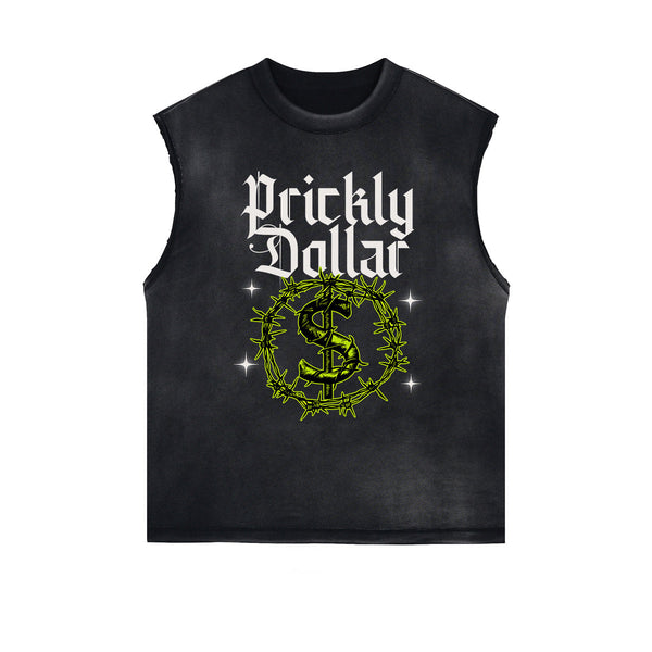 Distressed Gothic Death Motif Tank Top