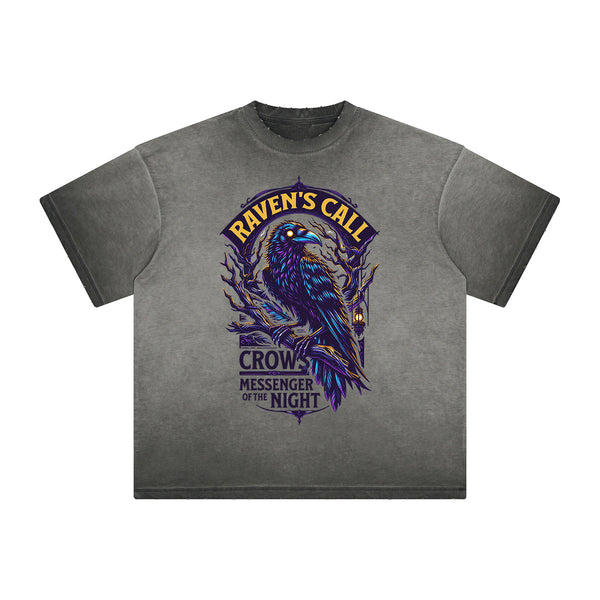 Heavyweight Washed Gothic Death Motif Tee