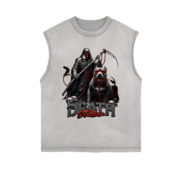 Frayed-Edge Gothic Death Motif Tank