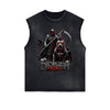 Distressed Gothic Death Motif Tank Top