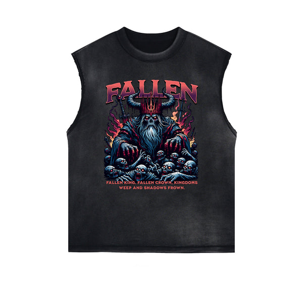 Distressed Gothic Death Motif Tank Top