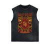 Distressed Gothic Death Motif Tank Top