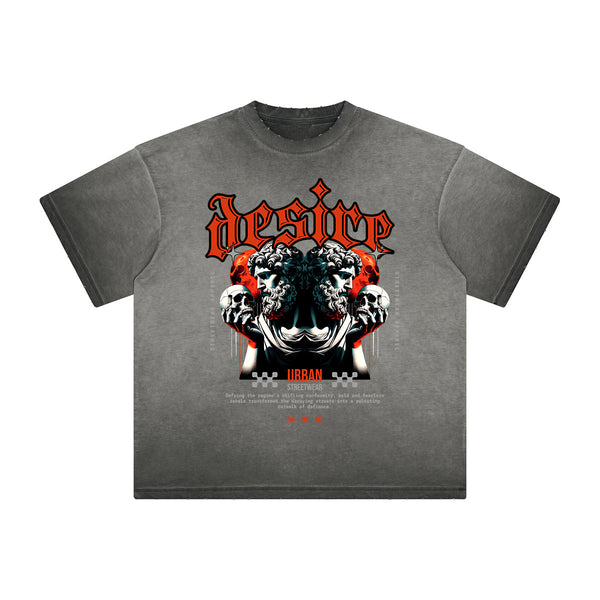 Heavyweight Washed Gothic Death Motif Tee