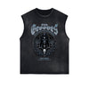 Distressed Gothic Death Motif Tank Top