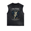 Distressed Gothic Death Motif Tank Top