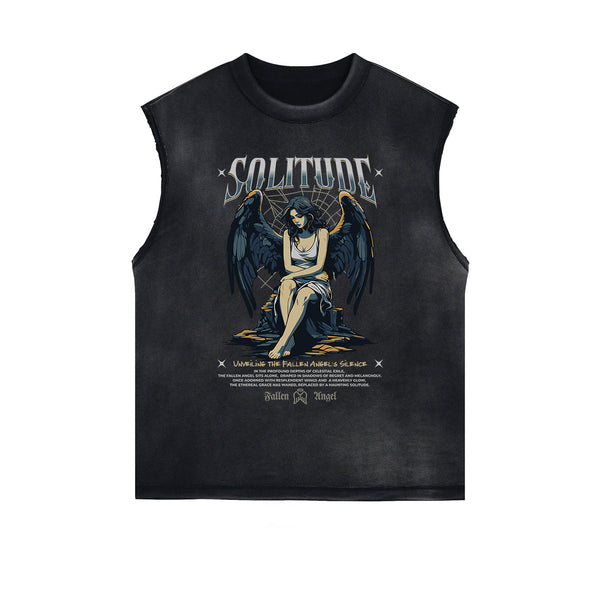Distressed Gothic Death Motif Tank Top
