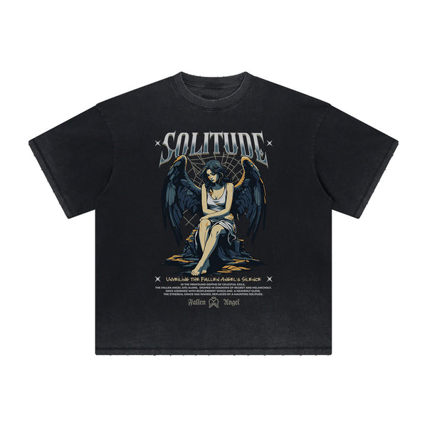 Vintage-Style Frayed Gothic Death Motif Tee