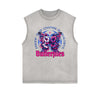 Frayed-Edge Flower Graphic Tank Top