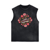Distressed Flower Graphic Muscle Tank