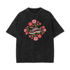 Stone-Washed Flower Graphic T-Shirt