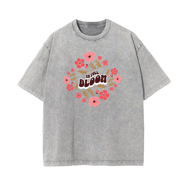 Washed Cotton Flower Graphic Tee